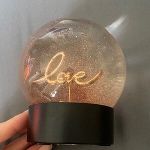 Glass 'Love' Glitter Globe with Black Base